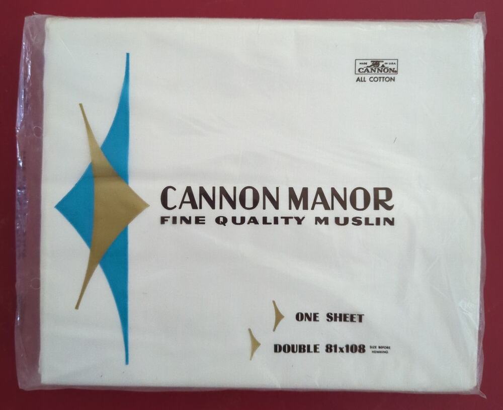Cannon Manor Fine Quality Muslin Double Bed Flat Sheet 100% Cotton USA 81 x 108